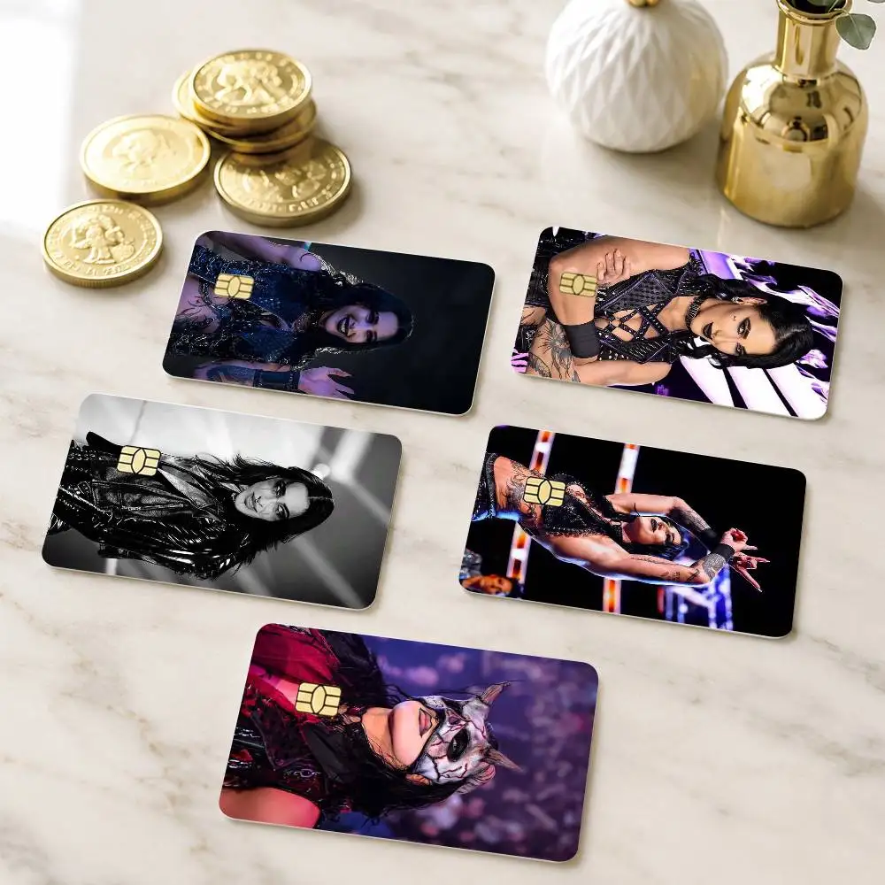 

Cool Wrestler Rhea Ripley Credit Card HD Stickers Small Chip Waterproof Sticker Game Card Decal Gift