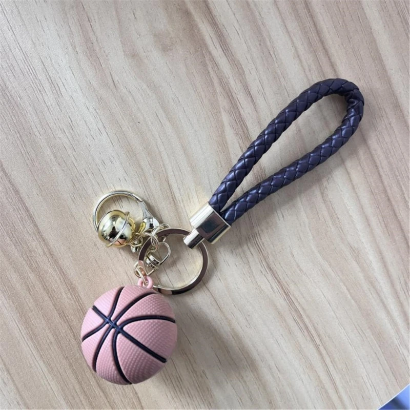 Basketball Bells Keychain Simple Pendant Keyring Hangings Ornaments Key Holder Backpacks Handbag Charm for Couple Boy