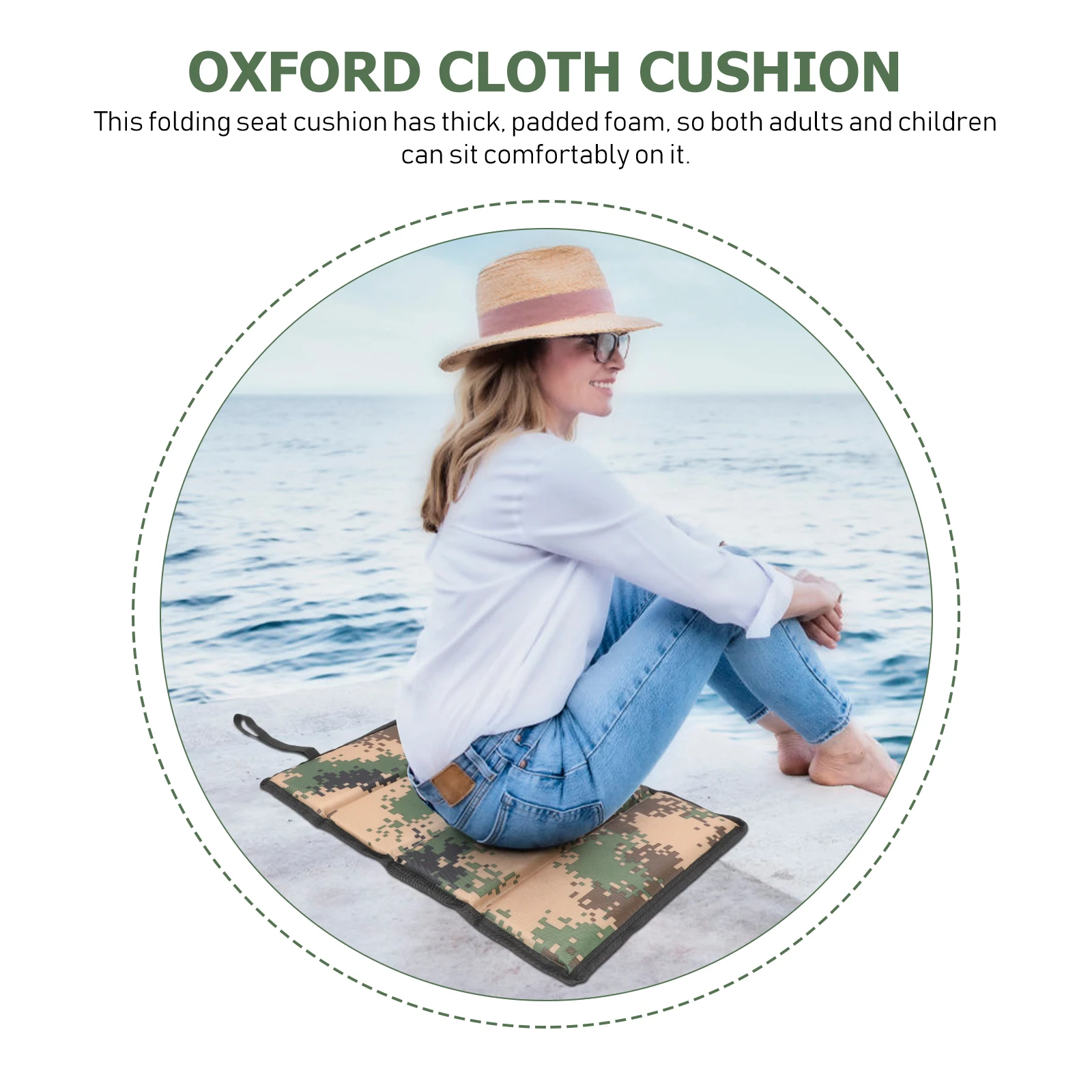 

Beach Sit Cushion Waterproof Seat Stadium Pad Camping Mat Rug Camouflage Folding Sitting