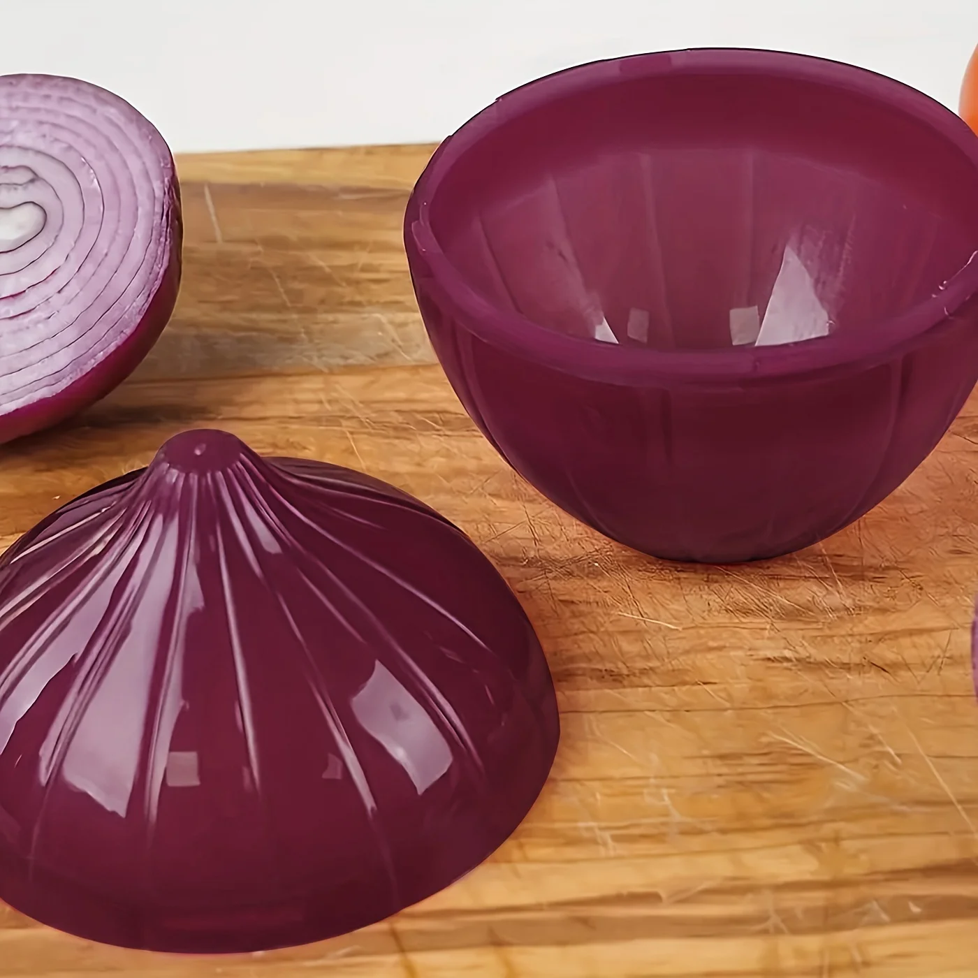 2Pcs Lemon Onion Shaped Plastic Refrigerator Storage Containers Flip Top Freezer Safe Kitchen Fresh-Keeping Boxes