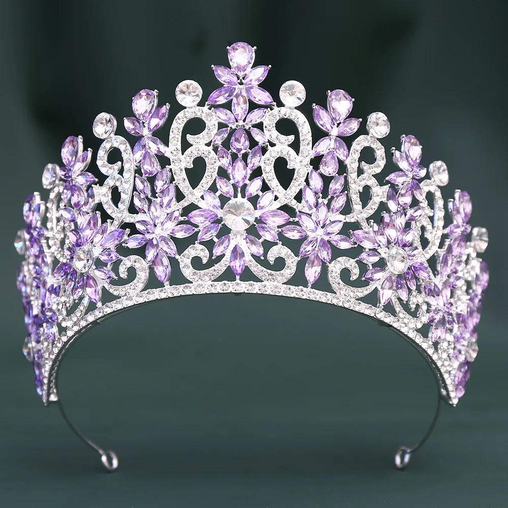 Baroque bridal tiara, European and American vintage crystal crown, ball gown, clothing accessories