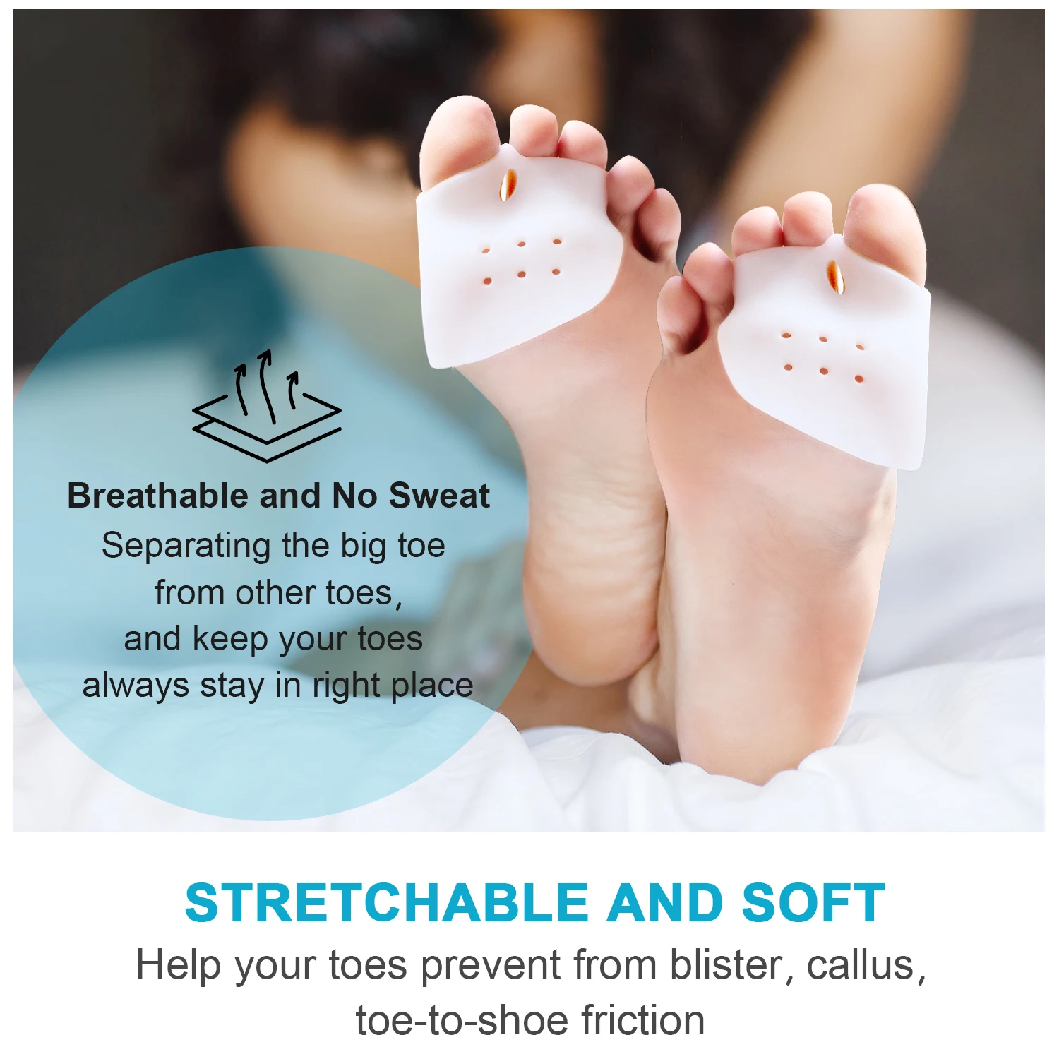 2 szt./para Silikonowy Separator Palucha Koślawego Korektor Haluksów Korektor Palucha Zakrytego Narzędzia do Pielęgnacji Pedicure Domowe