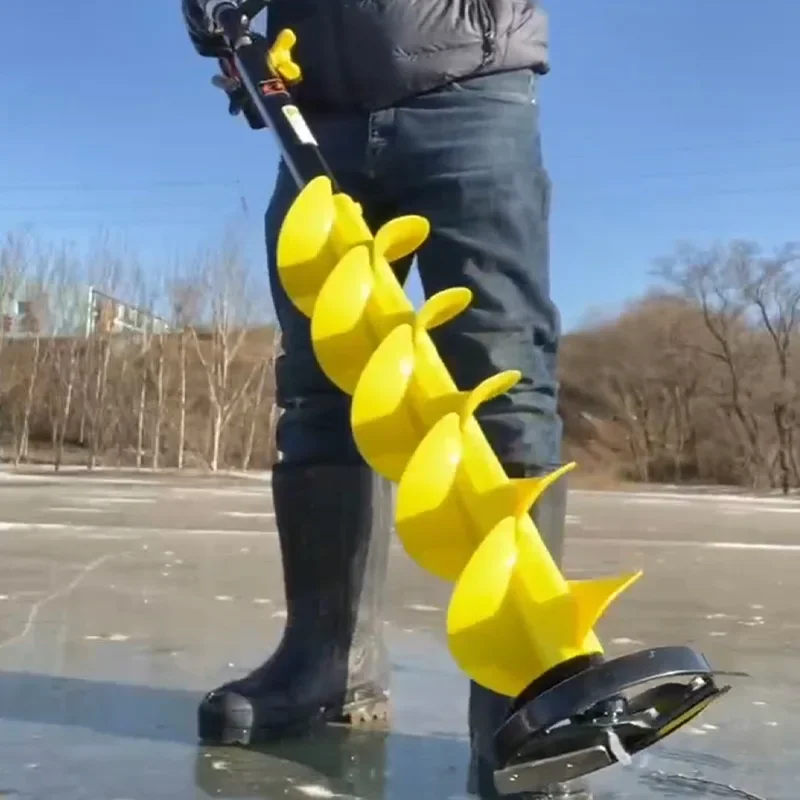 Ice drill winter fishing hole punching machine high power lithium battery drill flashlight turn drill electric ice fishing hole