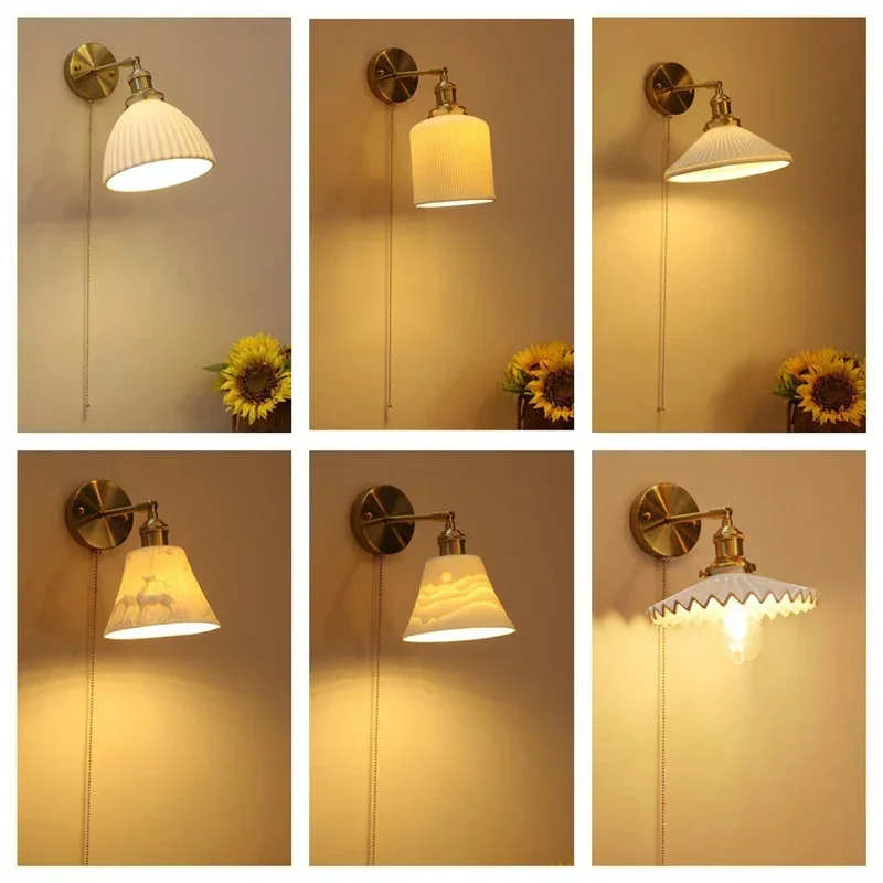 

ASHER Nordic Brass Wall Lamp Indoor Living Room Bedroom Bedside Lamp Modern Hotel Corridor Hallway Wall Lamp