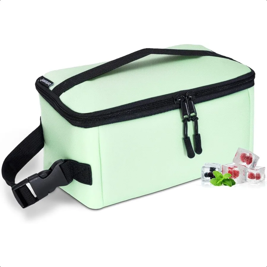 

Cerbonny Small Lunch Box for Adult Mini Cooler Bag with Buckle Handle Insulated for Work School Travel