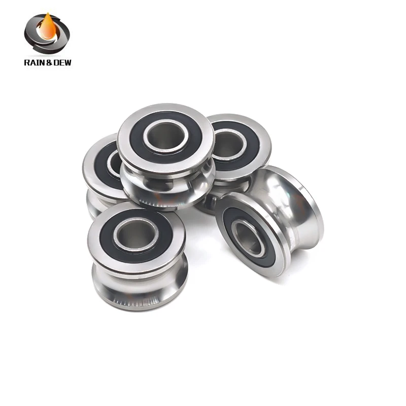 

5PCS U/ T Deep Groove Pulley Bearings U22 T22 8x22.5x14.5x13.5mm Roller Wheel Traces Walking Guide Rail Bearing