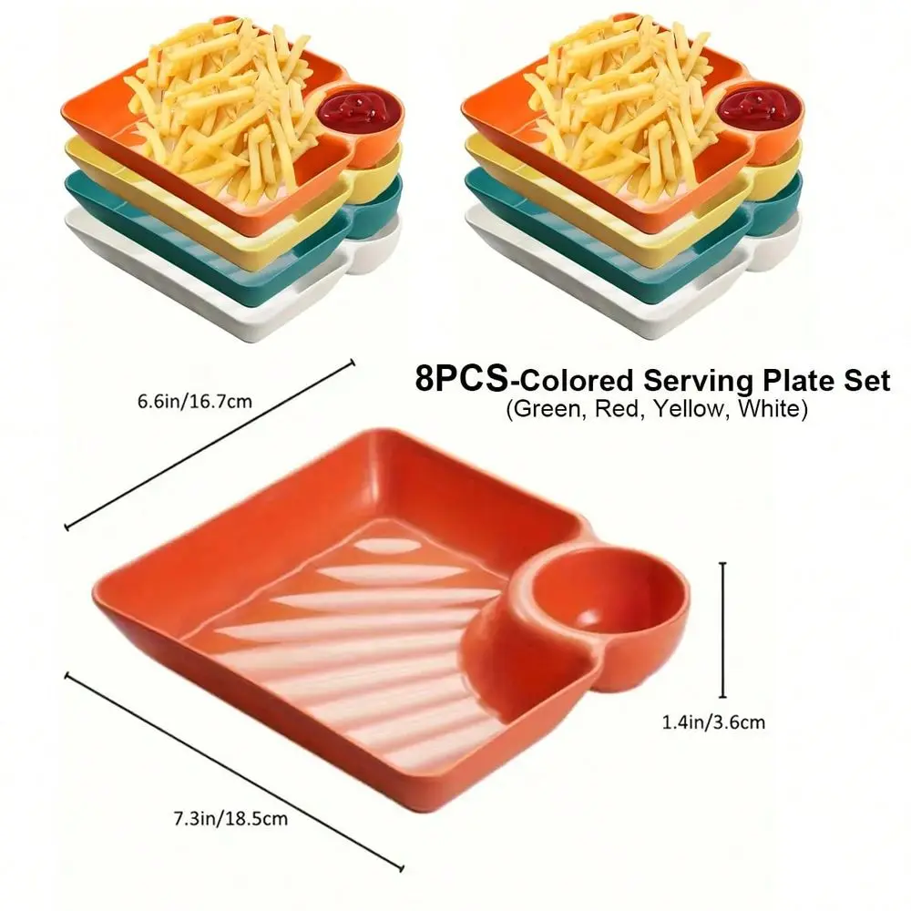 Juego de platos para sushi japonés que incluye un plato para vinagre, un tazón para salsa, un plato para gyozas, un plato divisor y una bandeja. Se puede utilizar para servir P