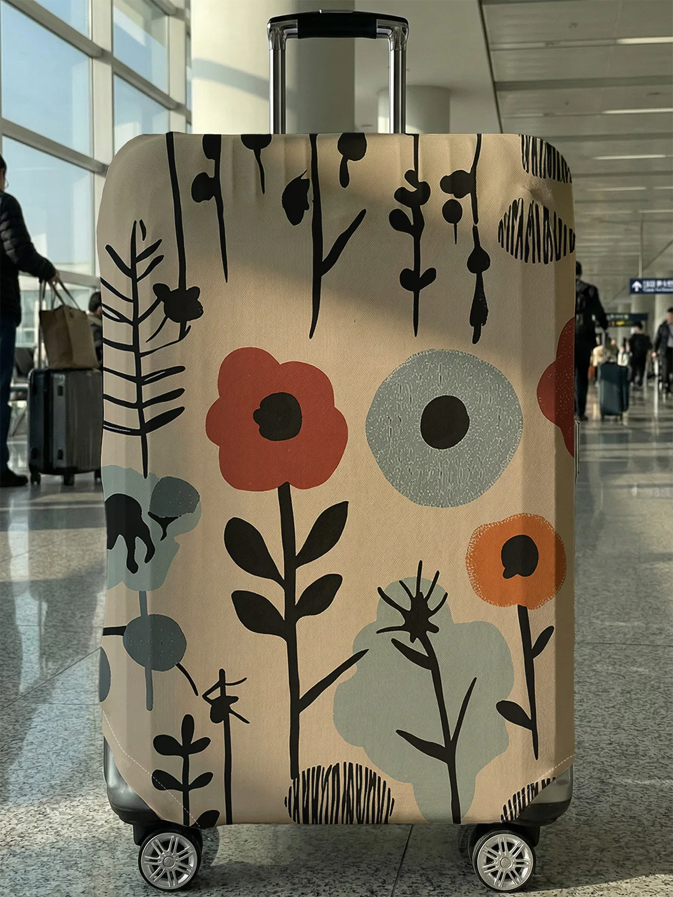 

Чехол для багажа в скандинавском стиле с абстрактным цветочным узором в цветах Моранди, подходит для чемоданов 18-32 дюймов, чехол-накладка на ручку чемодана, аксессуар для путешествий