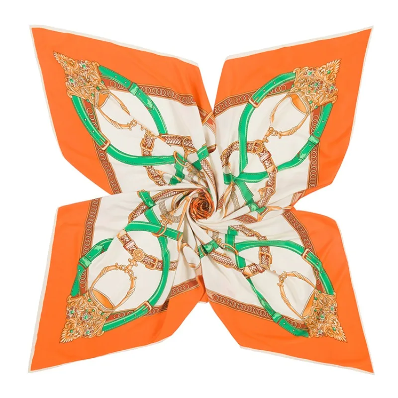 

Women French Style Chain Belt Scarf 130cm Four Seasons Keep Warm UV Protection Elegant Print Travel Gift Shawl