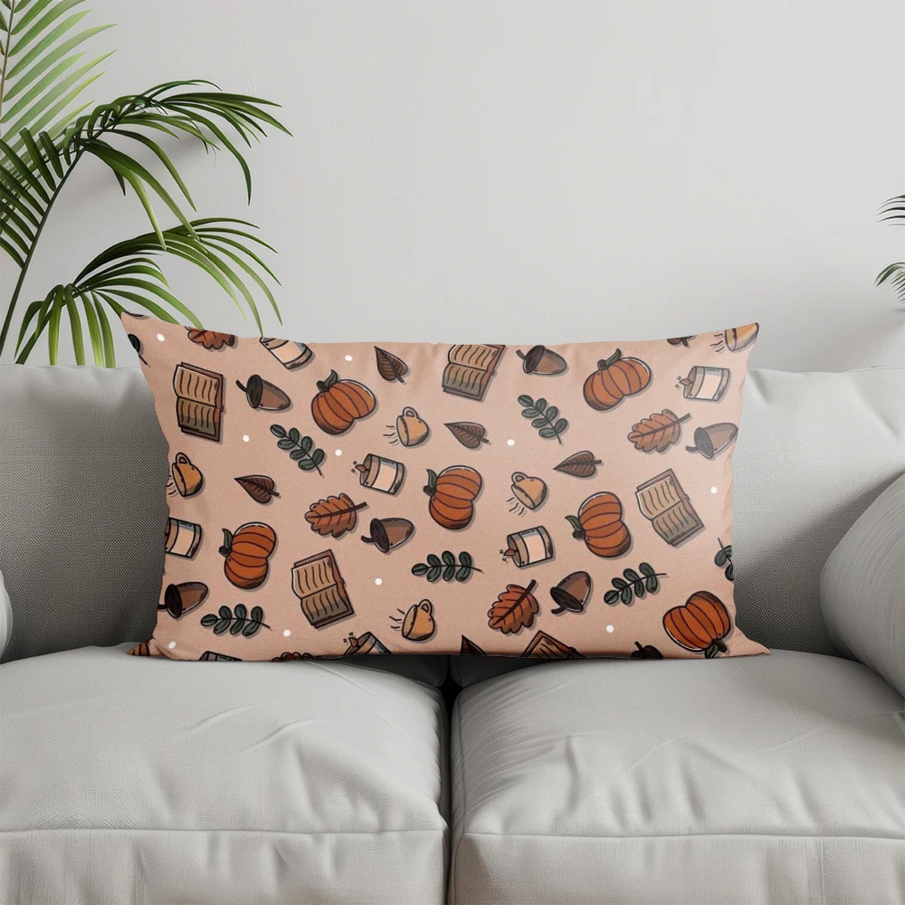 Home Decor Autumn-themed Cozy Pillow Design Suitable For Sofa Bedroom Car Pillow Cover Cushion Rectangular Back Cushion