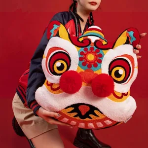 Chinese red lion Christmas Christmas Pillow core cushion Embroidery Creative Bedroom 12 Main Sales Embroidered Pillows - №2