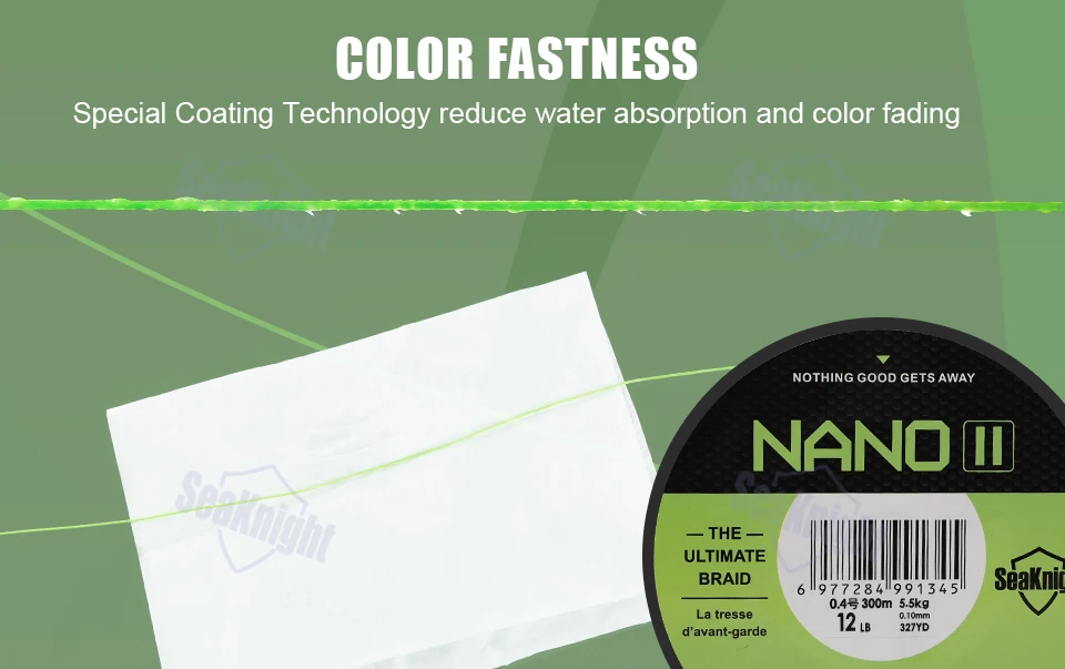 SeaKnight NANO II 4-Strang Geflochtene PE-Angelschnur 100M 300M Ultradünne Salzwasser- & Süßwasserschnur 7-15LB – Detail 10