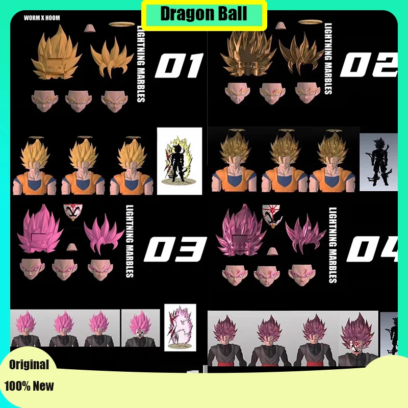 

Worm & HOOM Dragon Ball Heads Accessories SHF Super Saiya SSJ2 Lightning Marbles Goku Black Goku Heads Accessories Anime Figures