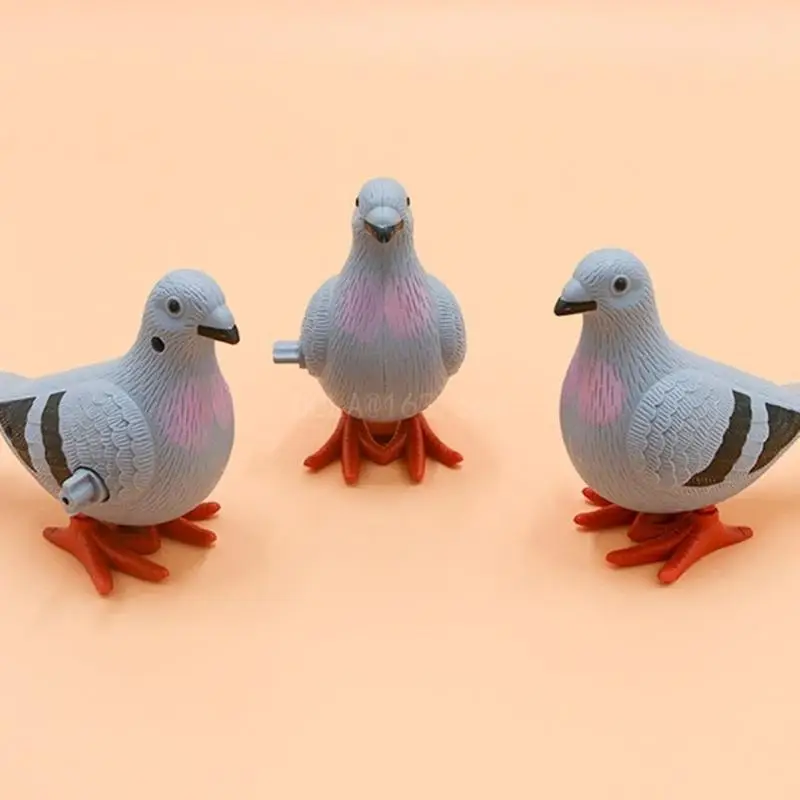 5Pcs 4.33x3.94in Fine Plastic Wind-up Toy for Pigeon Shaped Kids Holiday Birthday Gift Christmas Supplies