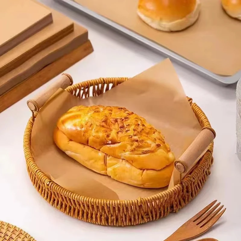 50/100/200PCS Baking Paper Parchment Baking Sheet Oven Air Fryer Grilling Paper Mat Kitchen Rectangle Bread Cake Baking Pads