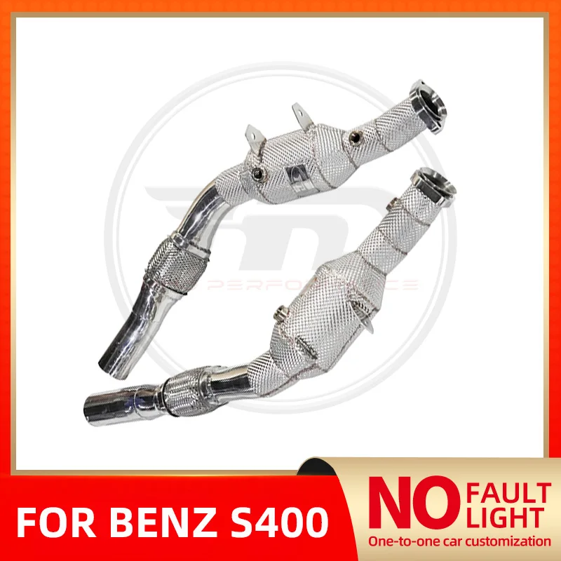 HMD Exhaust Manifold for Mercedes Benz S320 S350 S400 S450 S500 S600 Car Accessories With Catalytic Converter Catless Downpipe