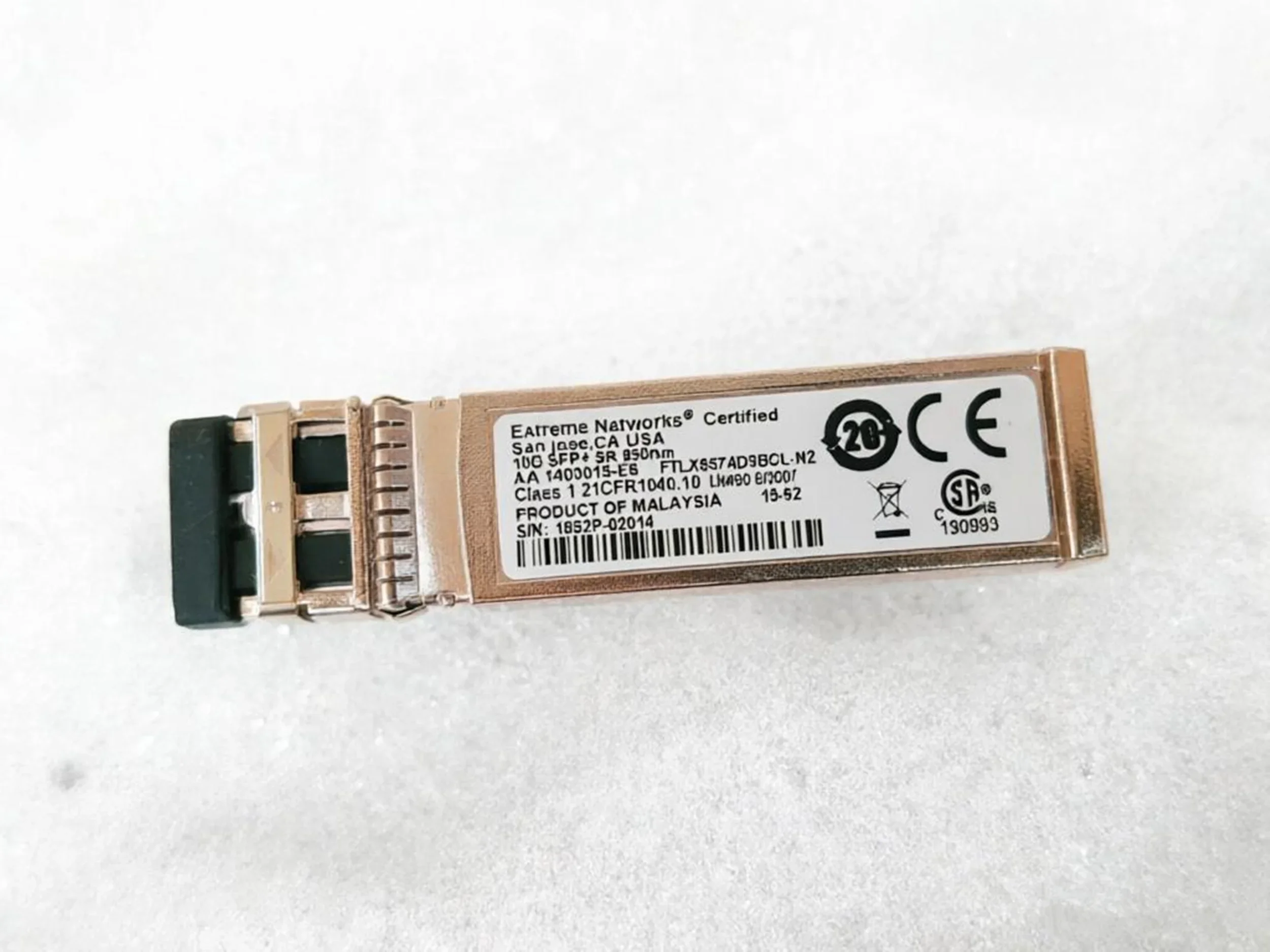 AA1403015-E6 Extreme Networks 10G SFP+ SR 850NM FTLX8574D3BCL-N2 Extreme Networks Transceiver Sfp 10GB