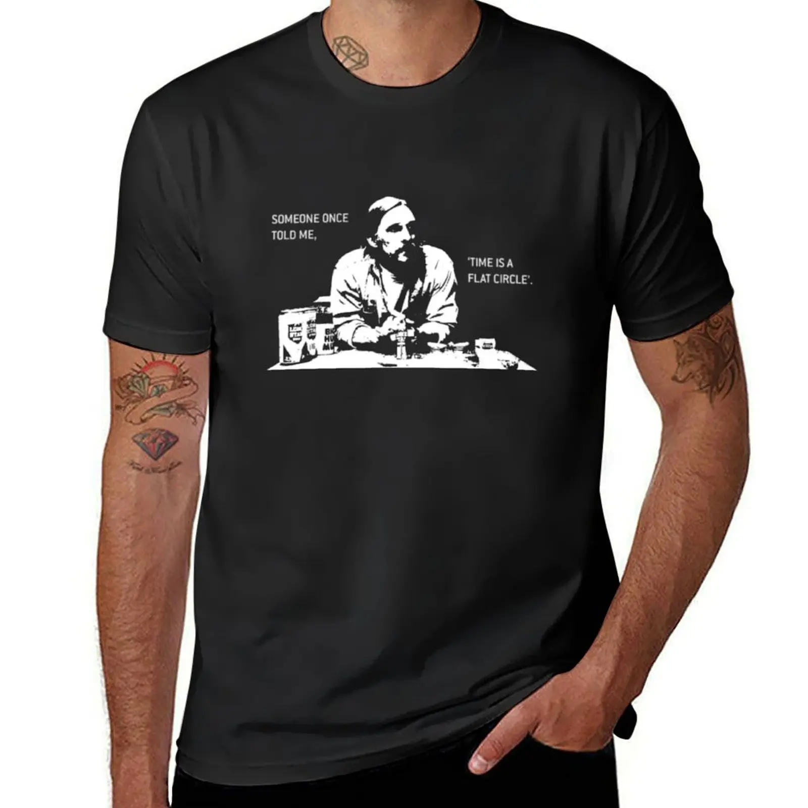 Men's Time is a Flat Circle Graphic T-shirts, Tees personalizáveis, roupas hippie