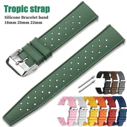 Quick Release Tropical Silicone Strap Watch Band 18mm 20mm 22mm Universal Wristband Tropic for Rolex Rubber Bracelet for Seiko