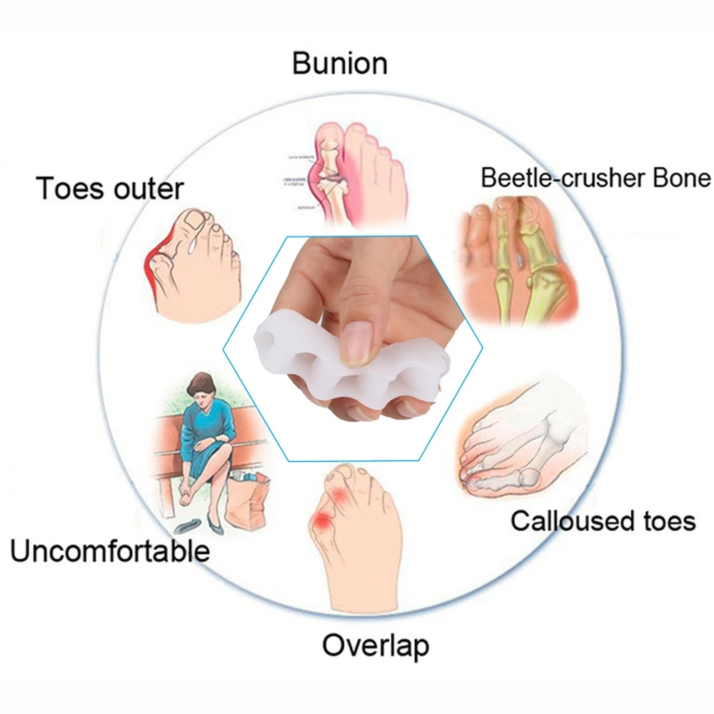 1 زوج لينة سيليكون الورم تو مصحح مسمار حامي العناية بالقدم هلام أداة العناية بالبشرة تو أروح فرد مفرشة