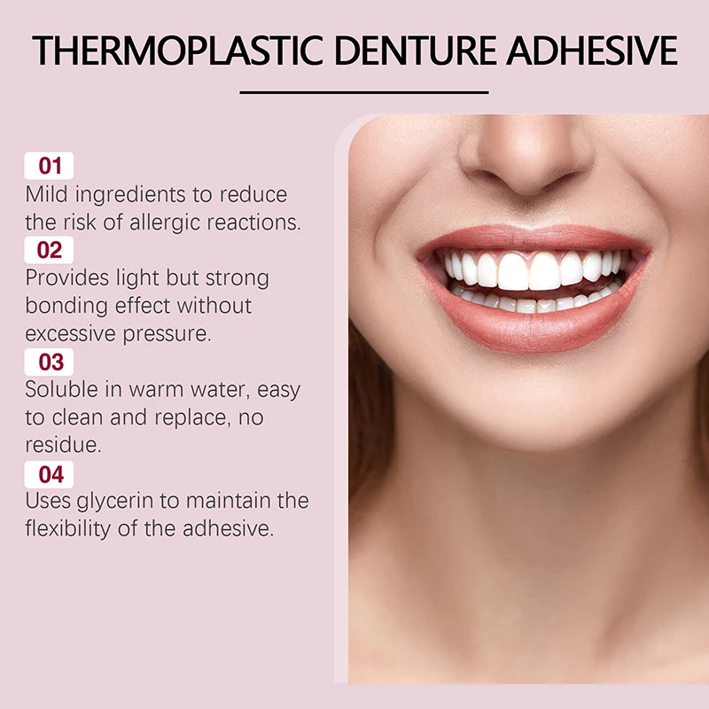 Thermoplastic Denture Adhesive Long-lasting Denture Fixing Adhesive Improve Comfort Denture Care Products Odontologia