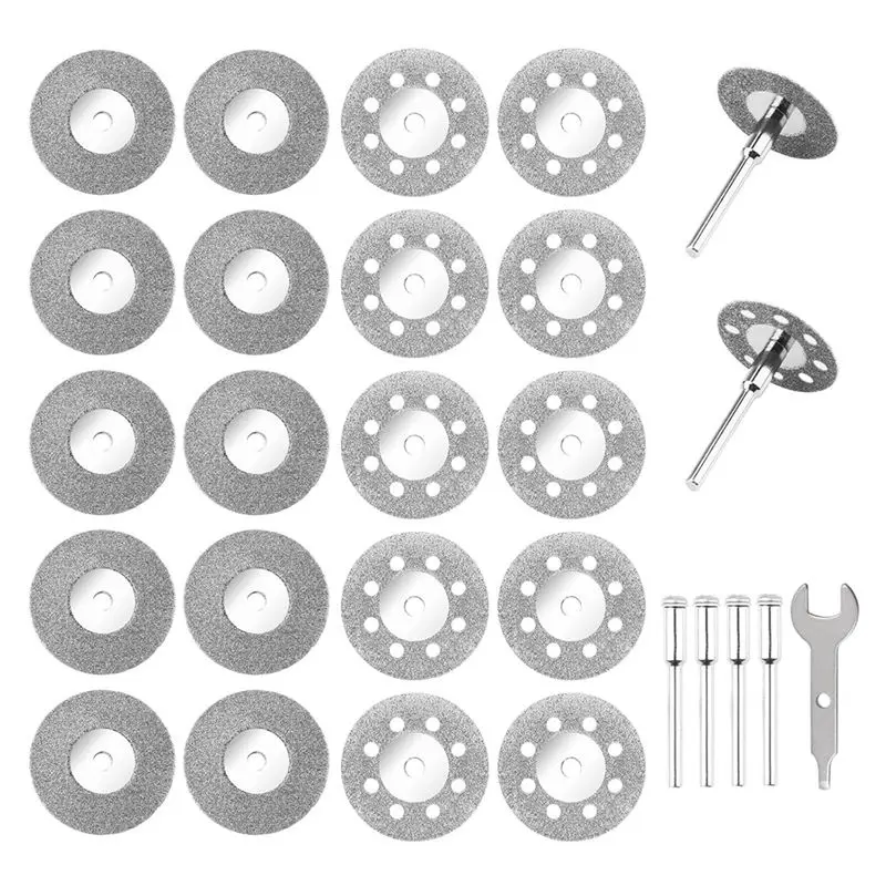 

AB46-Diamond Cutting Wheels (25 Mm) 20 With402 Mandrels (3 Mm) 4 Rotary Tool Mandrels