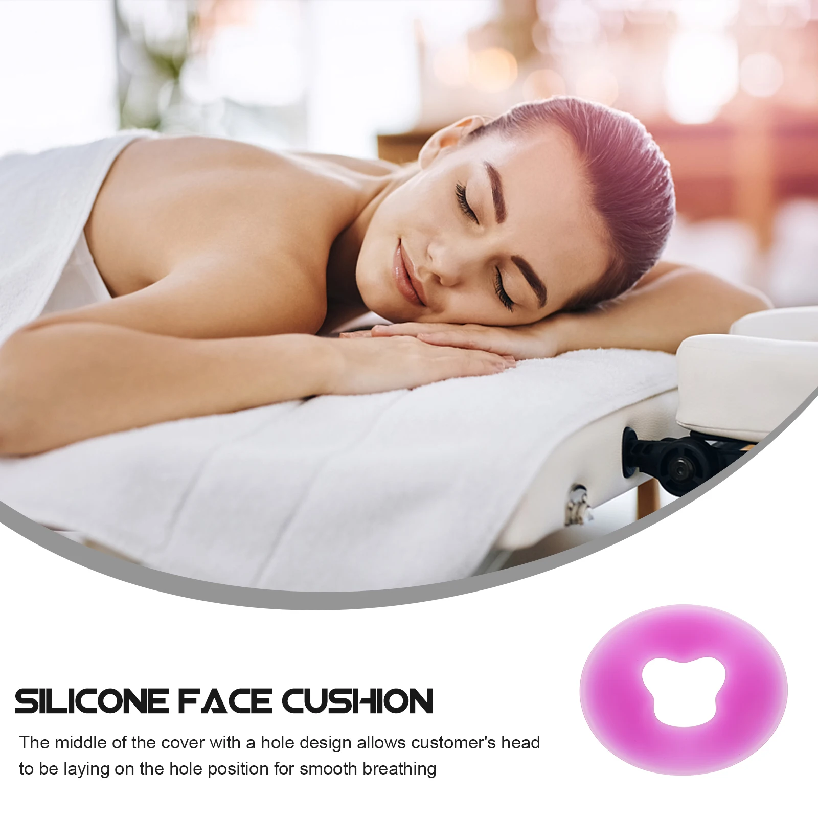 

Silicone Face Pillow for Spa Massage Beauty Salon Couch Cushion Pad Headrest Platform Bed Pillows U Shaped Anti Wrinkle