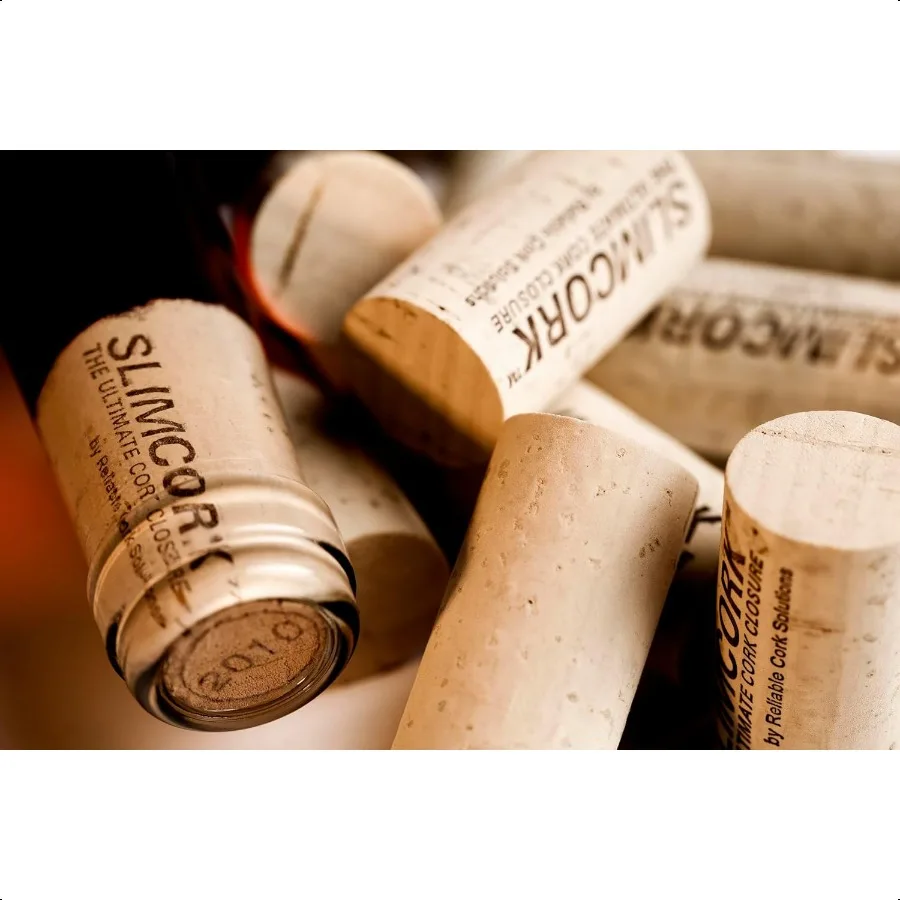 100 فلين نبيذ طبيعي # 9 44 × 24 15 16 بوصة قطرها 1 3 4 بوصة طول (R) حاصل على براءة اختراع (غير فلين متكتل) للشيخوخة المناسبة المصنوعة في #5