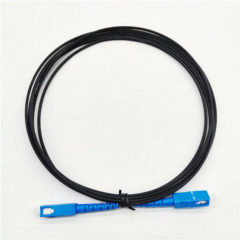 1M 2M SC/UPC-SC/UPC Single Mode Simplex G657A2 SX Core Diameter Black Drop Cable Fiber Optic Patch Cord