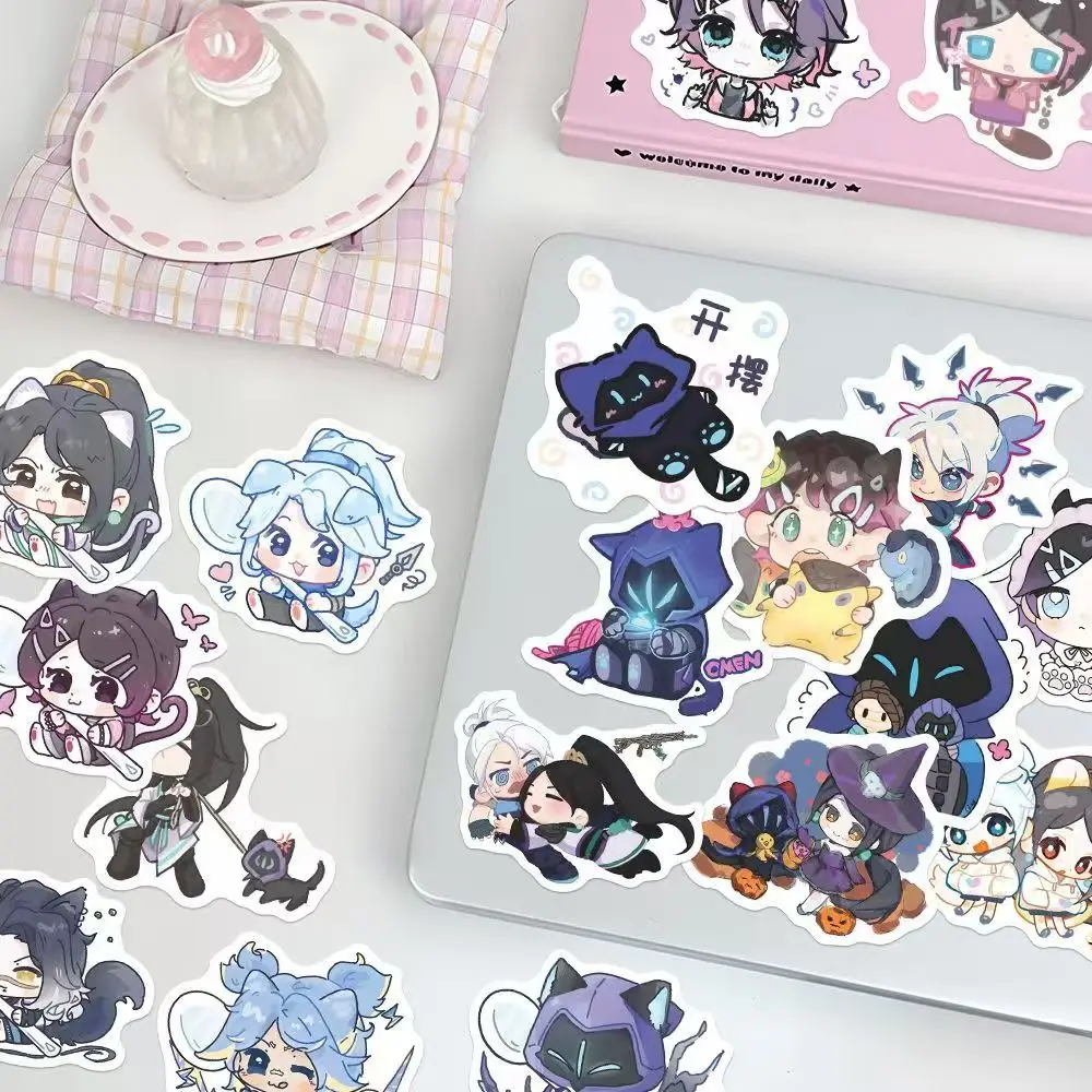 60 Leuke Valorant Stickers voor Laptops Bagage Gitaren Skateboards Briefpapier Kinderen Rollenspel Anime Games Waterdichte Decals