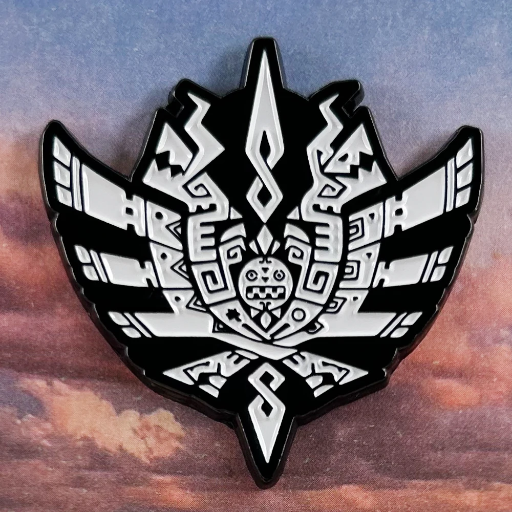 MH4 الوحش هنتر-4 شارة شعار آر بي جي بروش خمر المعادن المينا دبوس ألعاب هدية جمع الهدايا التذكارية #2