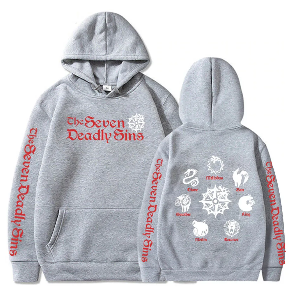 Anime the Seven Deadly Sins Meliodas Elizabeth Diane Ban King Gowther Merlin Escanor logo Hoodies Harajuku Unisex Sweatshirt - view 2