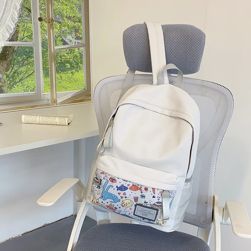 

Backpack High Aesthetic Dirt-Resistant Middle High School College Student Women Versatile Fashion Double Shoulder Bag Large Capa