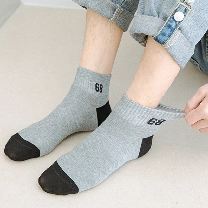 5Pairs Men\'s Spring Summer Sports Thin Socks Breathable Shallow Low Top Sport Short Socks Trendy Boat Sock for Women Men