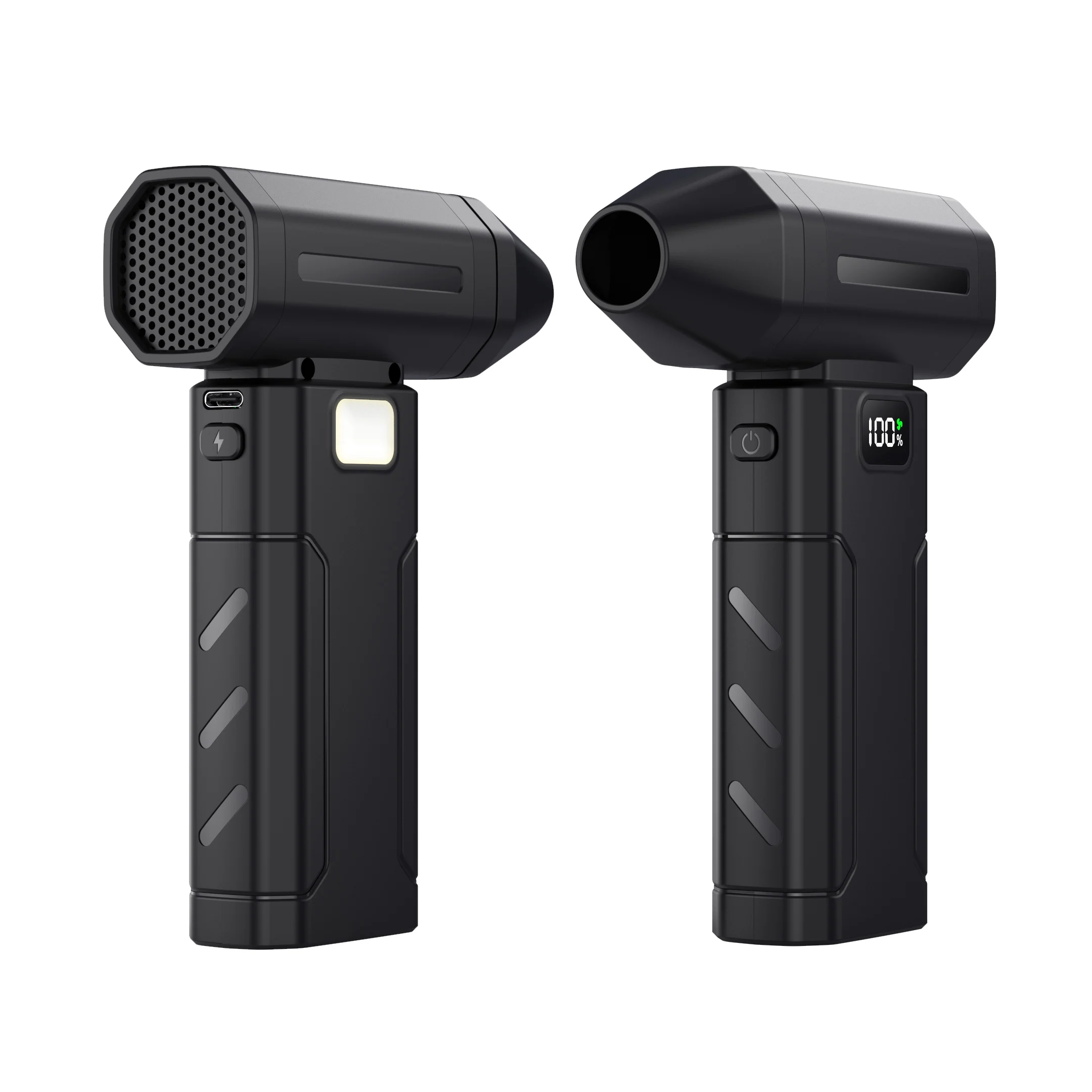 مروحة توربو نفاثة 45000 دورة في الدقيقة، مروحة توربو محمولة محمولة، 5 سرعات رياح تروس قابلة للتعديل، بطارية قابلة لإعادة الشحن تعمل بالطاقة للتخييم في الهواء الطلق