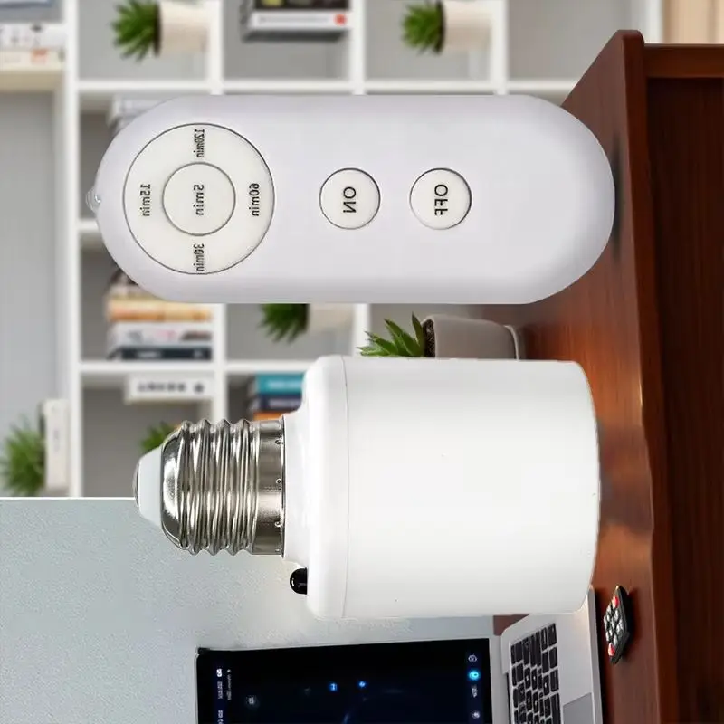 

E27 Led Lamp Base With Wireless Remote Control Smart Timer AC85-265V Light Bulb Holder Socket Adapter Converter Adjustable
