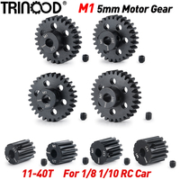 TRINOOD Steel Metal Pinion Motor Gear M1 5mm 11T 12T 13T 14T 27T 28T 29T 30T for 1/8 1/10 RC Model Car Buggy Truck Motor Parts