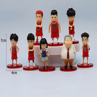 8 Pcs/Set Slam Dunk Anime Character Akita Sannoh Hanamichi Sakuragi Figurine Kaws Figures Toys Pvc Decorative Ornaments Gift New