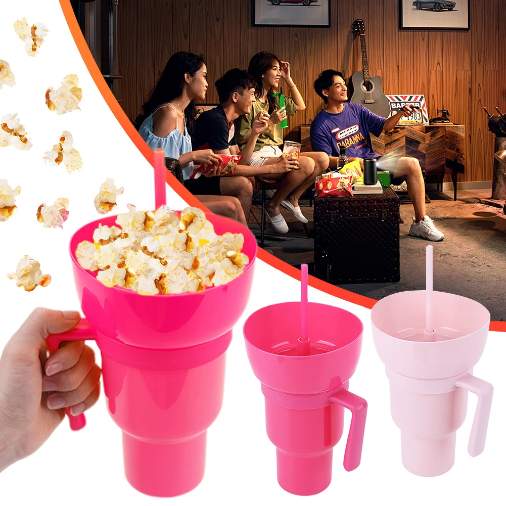 Immagine 4: Bicchiere da stadio Bicchiere per popcorn 1000 ml Tazza da viaggio 2 in 1 Bicchiere per popcorn multiuso a prova di perdite per viaggi in cinema a casa