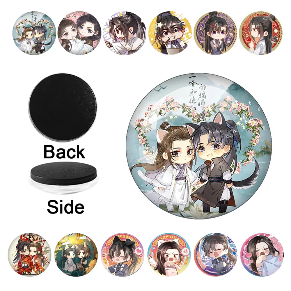 The Husky And His White Cat Shizun Fridge Magnet ErHa Mo Ran Chu WanNing Anime Magnetic Refrigerator Stickers Note Holder Decor