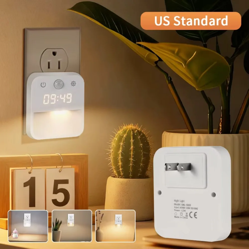 

Infinite Dimming Human Body Induction Clock Three Color Switching Clock Display Motion Sensor Clock Dusk to Dawn Sensor