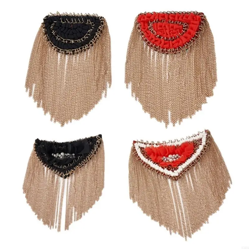 

HXBA Tassels Chain Shoulder Badge Pin Shoulder Epaulette for Stage Outfit Making Kits
