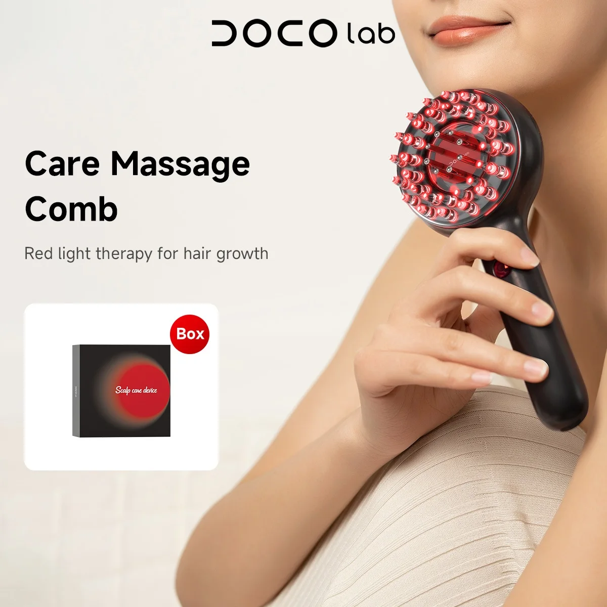 DOCO Electric Massage Comb Vibration Massage Scalp Cleansing Liquid Oil Applicator Red Light Care for Hair Follicles