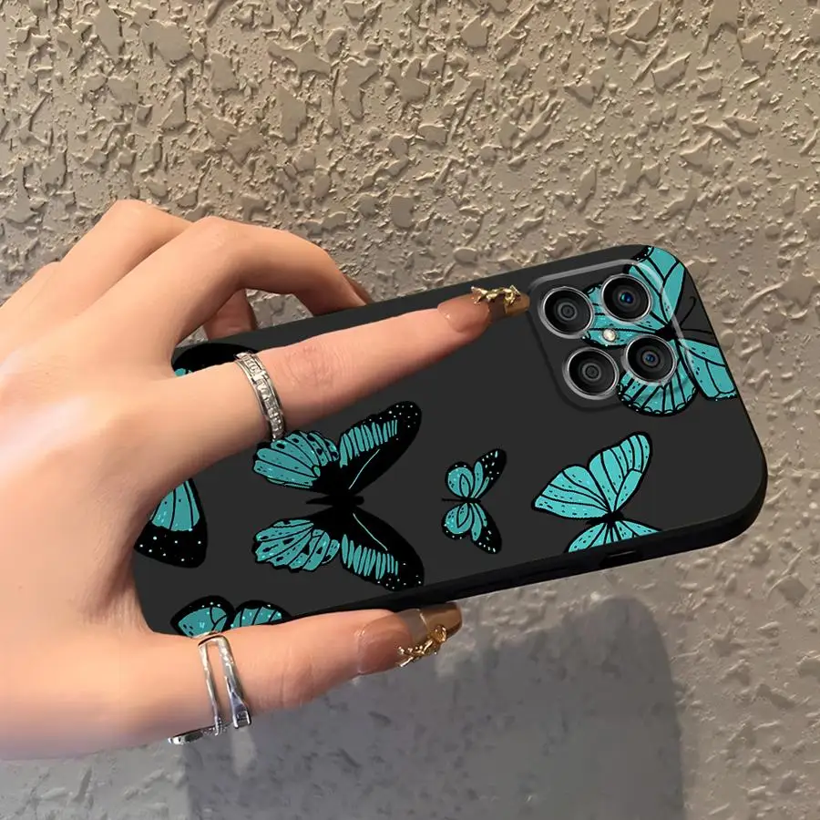 حافظة لهاتف Honor X7a 70 X9a X9 8X X9c X8 90 Lite X7 غطاء خلفي ناعم على شكل فراشات ملونة