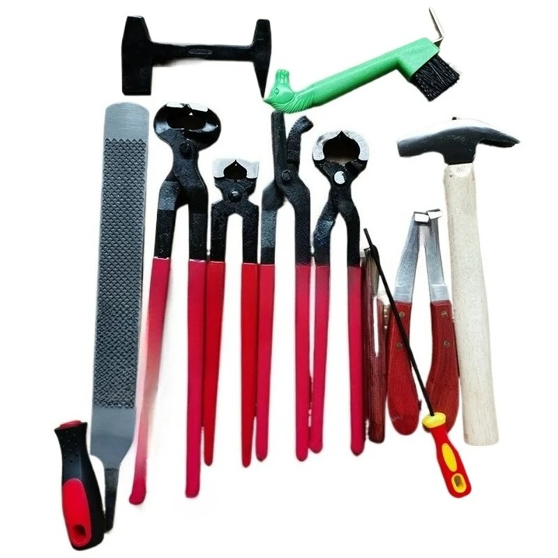 Hoof Trimming Kit Hoof Clippers Horseshoe Pliers File Knife Ring Set for Horse Farrier Farriery Tools 1pcs