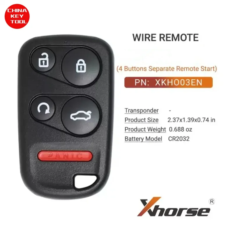 1PCS Xhorse Wire Remote For Honda Style 5 Buttons Separate With Remote Start, Trunk Button XKHO03EN