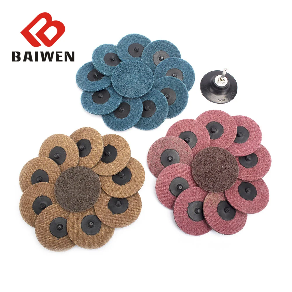 11pcs 3inch Nylon Torque Sand Disc Non-woven Turn Lock Sand Disc Grinding And Polishing Sheet Spiral Sand Disc