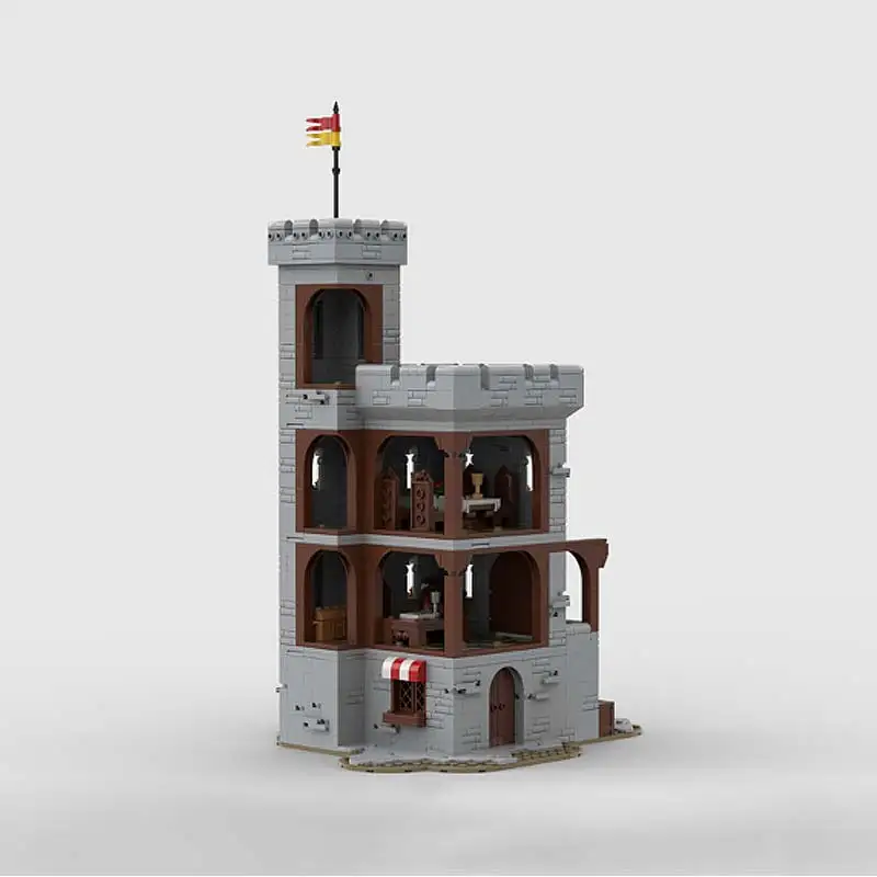 Famous Architecture Scene Medieval Trade Tower MOC Building Block DIY Assembly Toy High-Tech Bricks Puzzle Boy Birthday Gifts