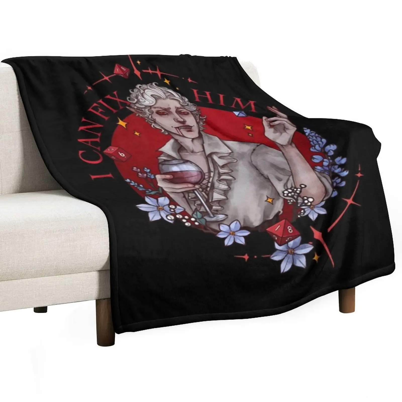 

Astarion - I can fix him Throw Blanket Shaggy Furry Soft Blanket for Bedroom Living Room