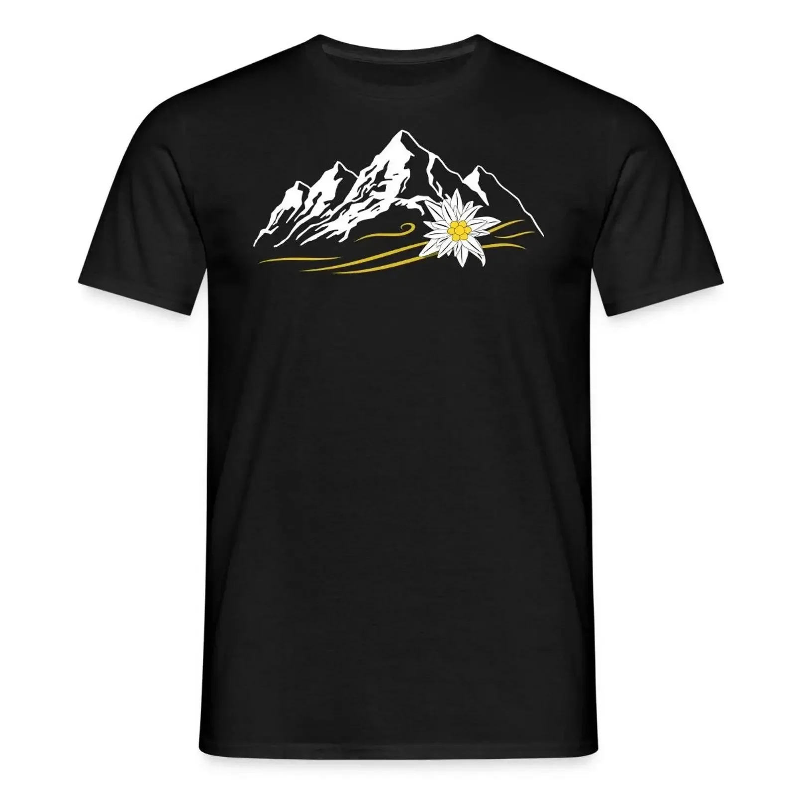 Футболка мужская винтажная с принтом Bergliebe Alpen Mit Edelweiß, мягкая, дышащая, эластичная, повседневная